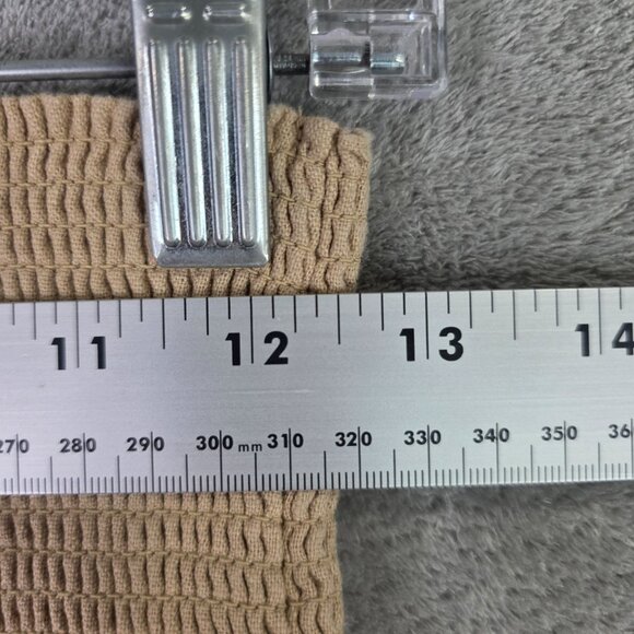 Womens Ingrid & Isabel Maternity Smocked Waist Tan Linen Blend Pants Size S - Picture 6 of 9